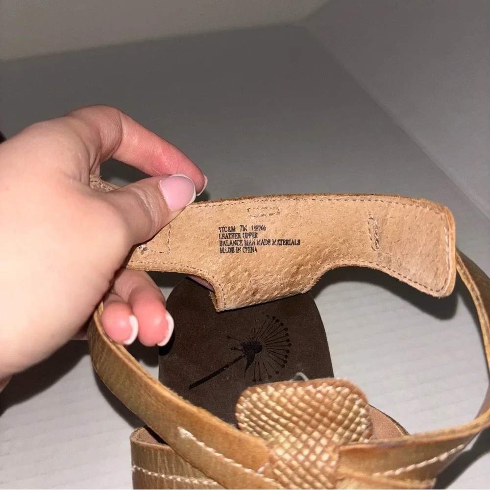 OTBT Storm Gold and Brown Wedges with‎ Crisscross Straps